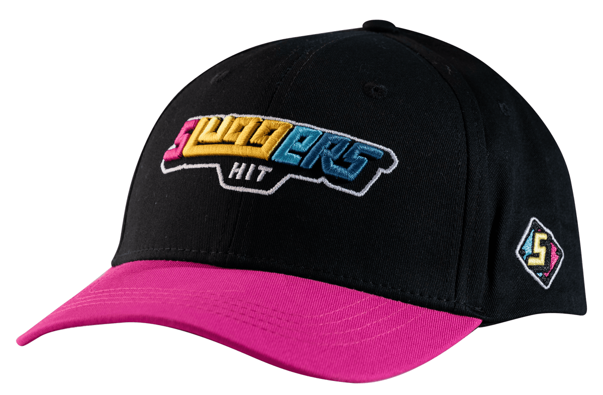 Black and Pink Rainbow Stitch Snapback, view 3