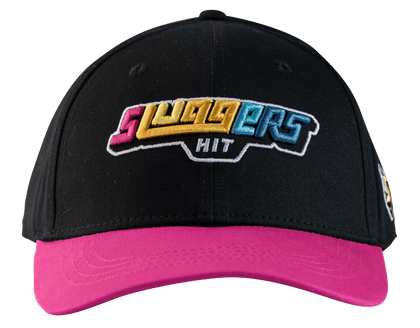 Black and Pink Rainbow Stitch Snapback, view 1