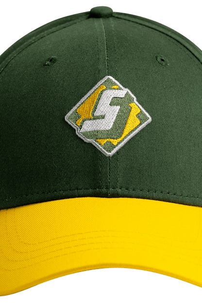Green and Yellow S Diamond Snapback, view 3