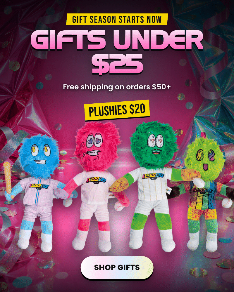 Gifts under $25: Sluggers plushies $20 and hats $22