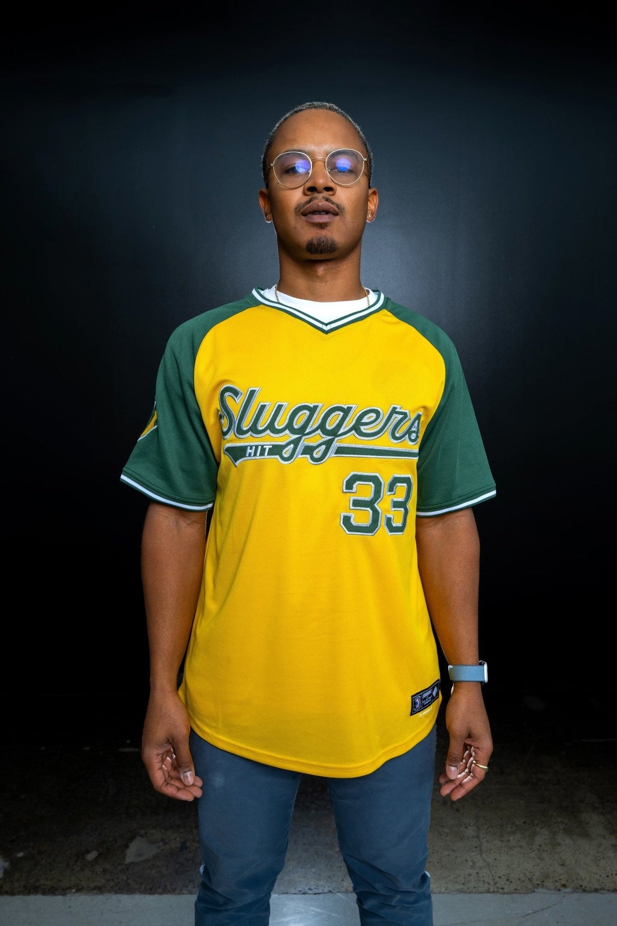 Oakland Yellow Baseball Jersey, view 3